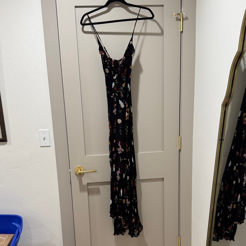 Maeve Black Floral Maxi Dress